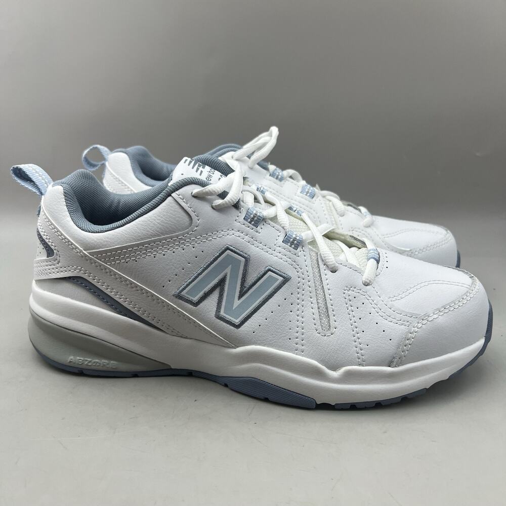 New Balance 608 V5 Training Shoes Women Size 9.5 B White Blue Comfort Sneakers